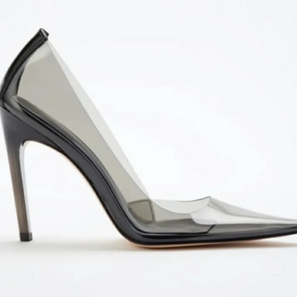 Good American Women's Cinderella Clear Pump Light Smoke, US 8 - Picture 2 of 8